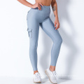 Sportswear Heart Butt Yoga Pants Tummy Control Leggings High Waist Scrunch Pocket Butt Leggings